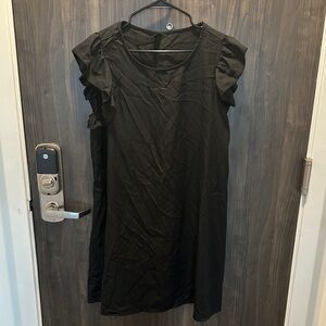 SHEIN Black Ruffle Sleeve Mini Dress